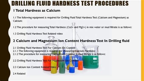 drilling fluid hardness test|ca2 hardness test procedure.